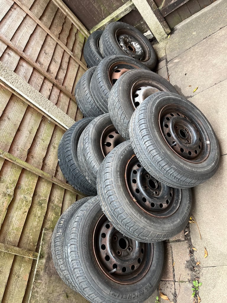 Tires with rims  £25. For 1.  Or £150 for all 11. 