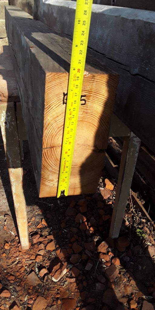 Reclaimed, 200 years solid pine beam. 7 foot long.