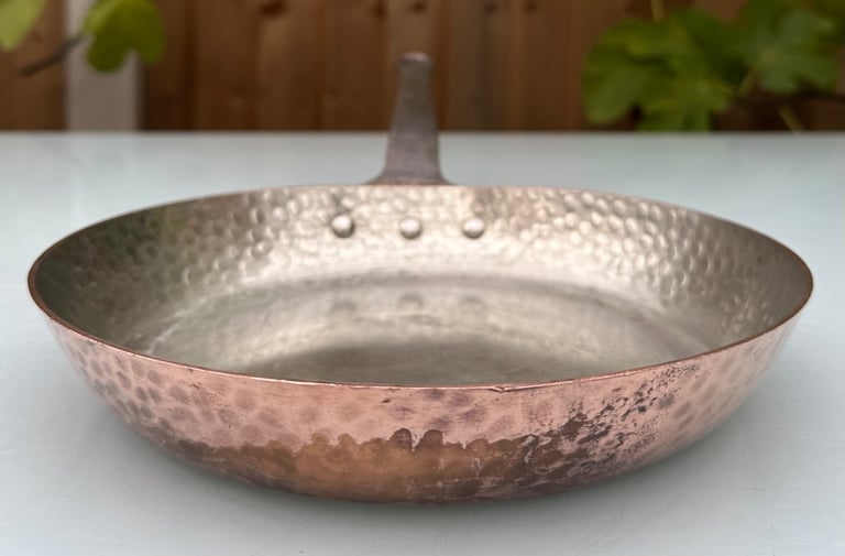VINTAGE FRENCH COPPER FRYING PAN, 24cm, SBS GRANDE CUISINE FABRICATION FRANCAIS - WILL POST!