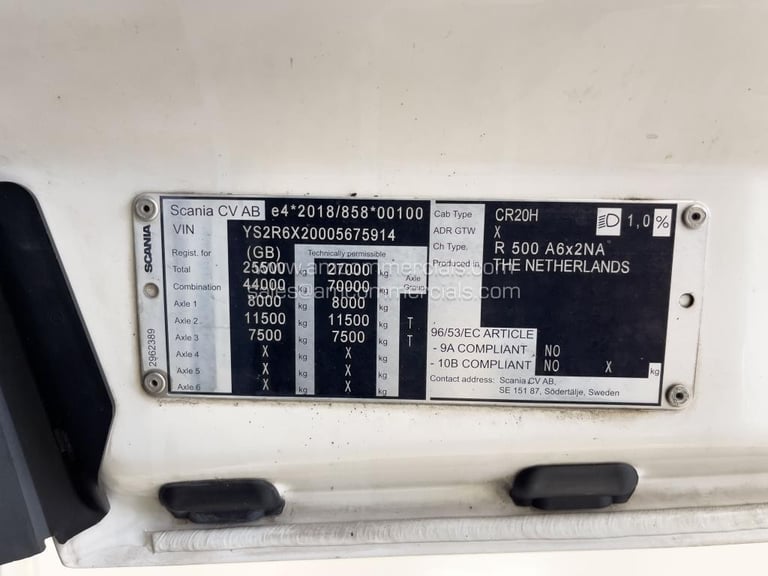 2022 (72) SCANIA R500 6X2 TAG HIGHLINE