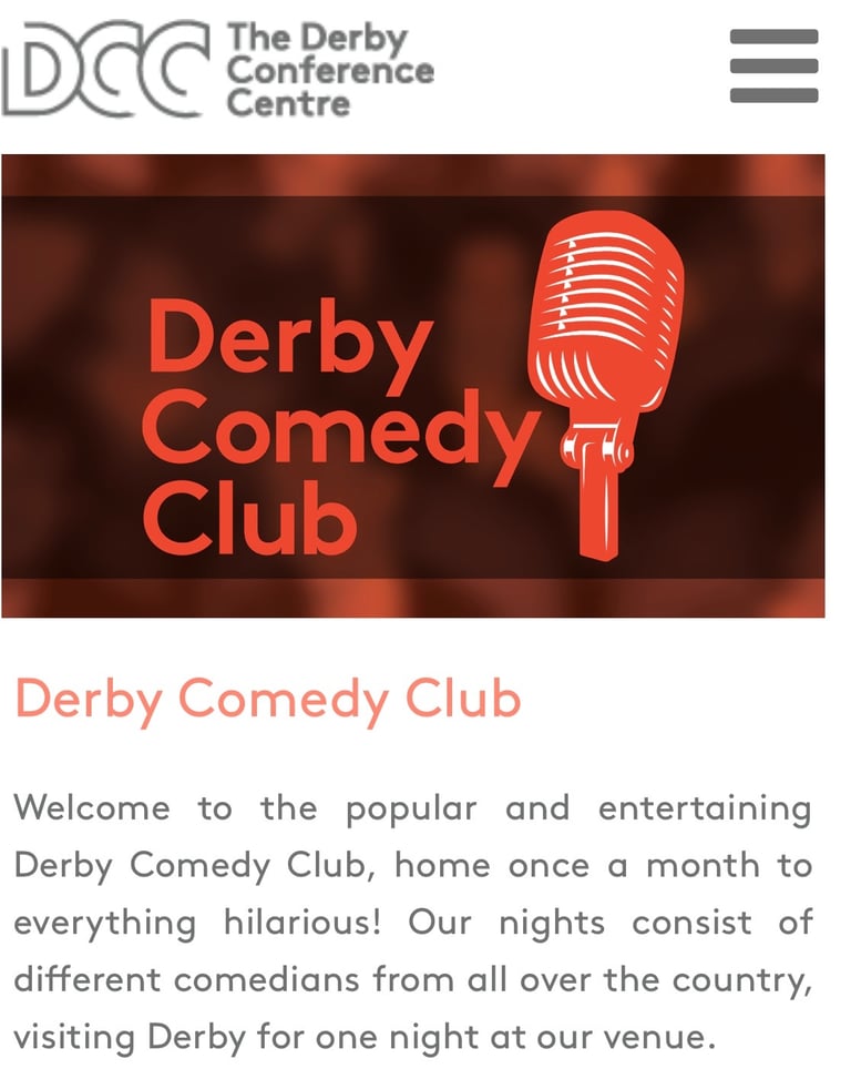 image for Derby Comedy Club Tickets, Fri 7th Nov (x2)