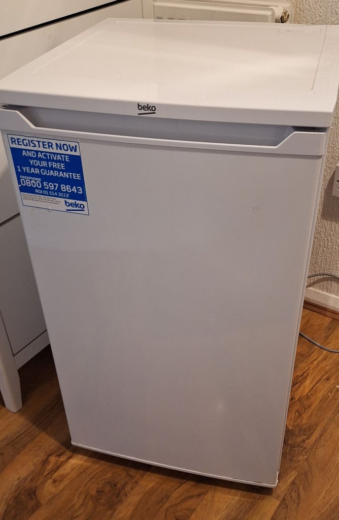 image for Beko under counter fridge Model number UL4823W, like new condition one year old