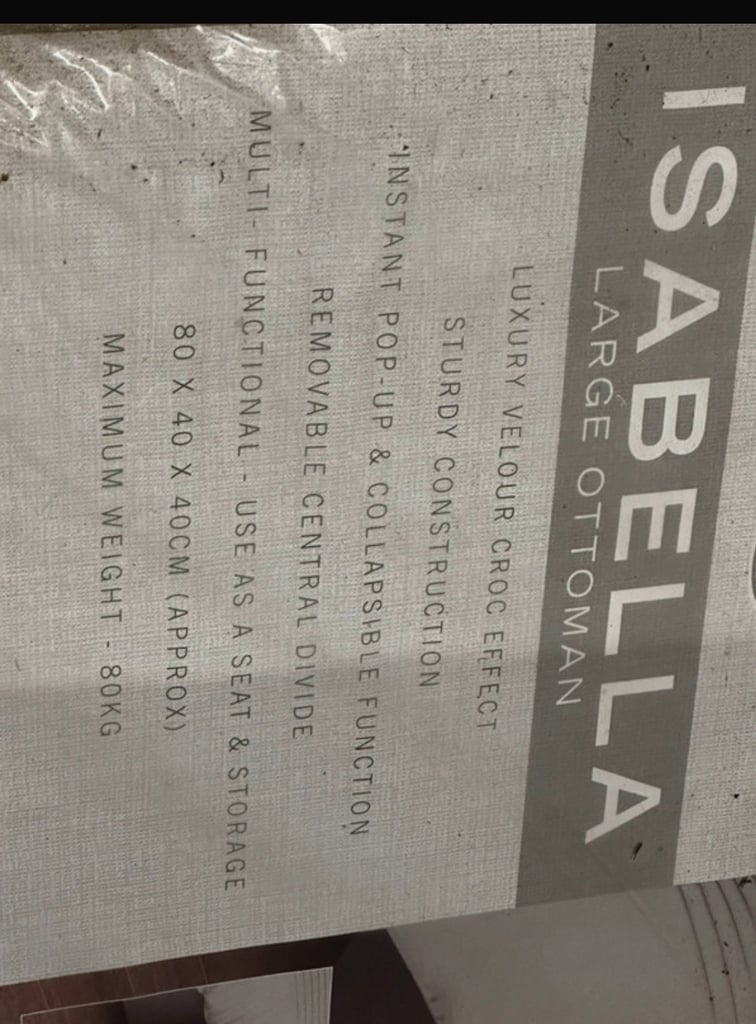 New. Silver Ottoman large storage box  x2 