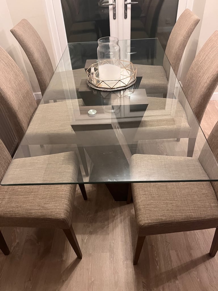 Glass Dining Table & Chairs 