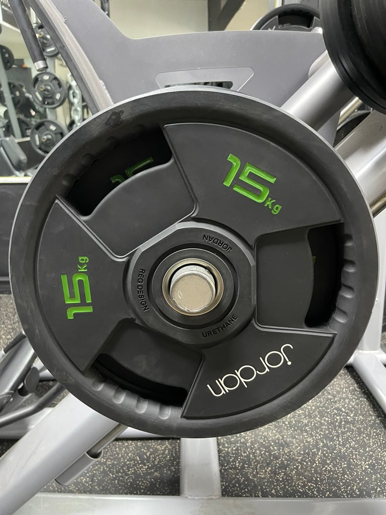 image for JORDAN FITNESS PU WEIGHT PLATES TRI GRIP 15KGS