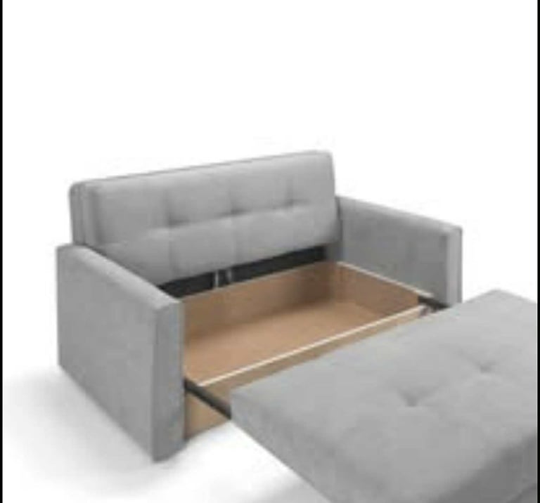 Honeypot Sofa bed - 2 Seater Sofa Bed with Storage - Grey Fabric Couch with Pull Out Double Sofabed