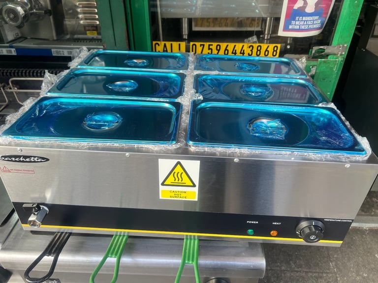 NEW COMMERCIAL CATERING KITCHEN 6 POTS BAIN MARIE CAFE KEBAB CHICKEN FAST FOOD SHOP 