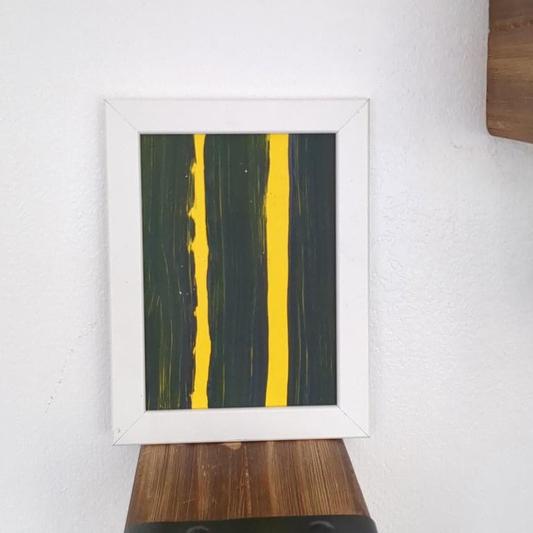 Original green and yellow ink on paper #art #painting  