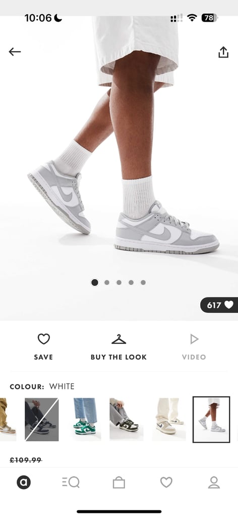 Nike dunk low retro unisex trainers white and grey 