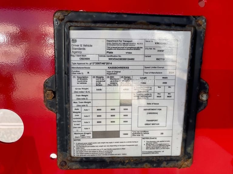 KASSBOHRER 71 CU YD ALLOY TIPPER TRAILER 