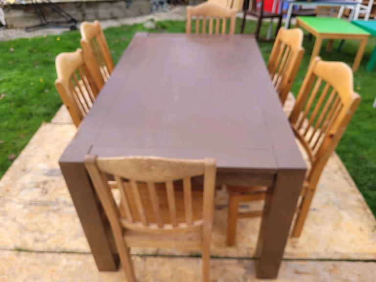 Oak dining chair with leather seat Furniture Homeware for Sale