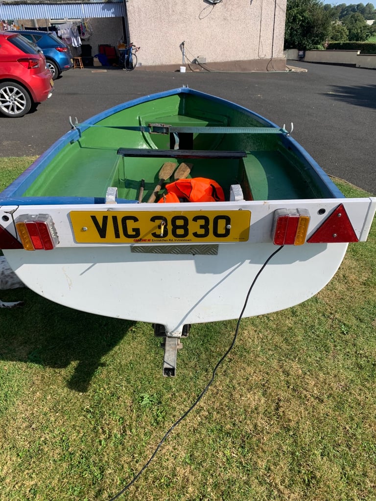 12 ft fibreglass boat and galvanised trailer 
