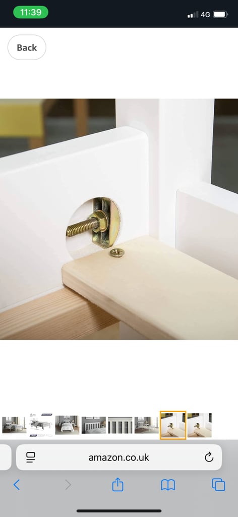 2 Single Bed In White Solid Pine Wooden