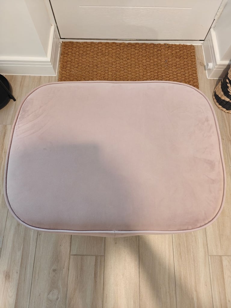 Dusky pink footstool or dressing table stool 