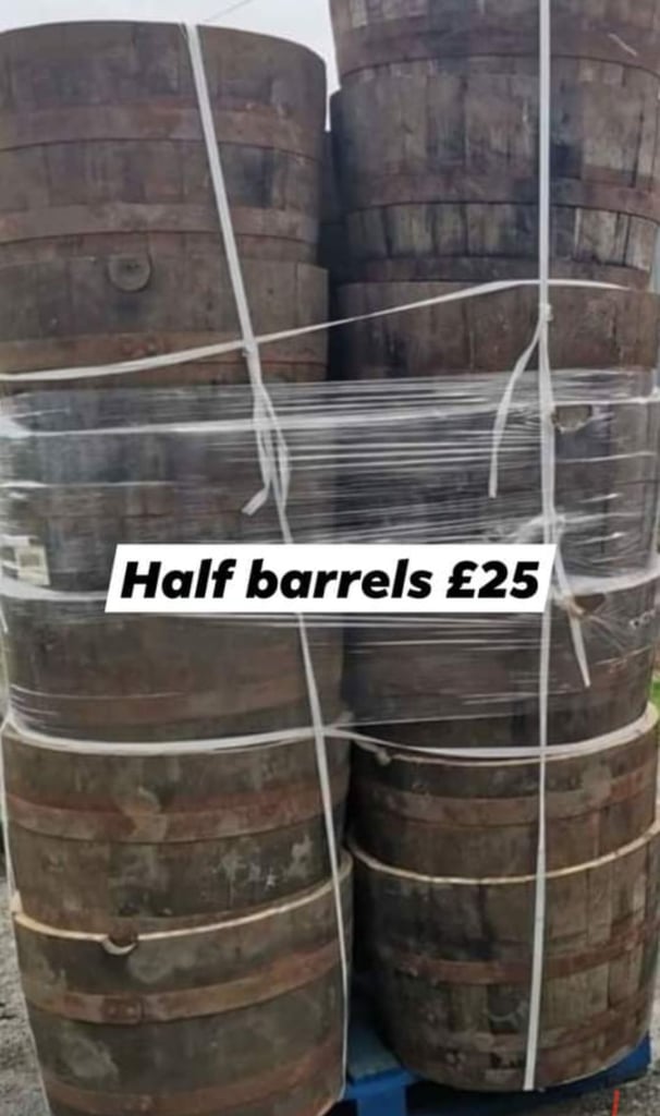 image for Timber oak half barrels decrotive 