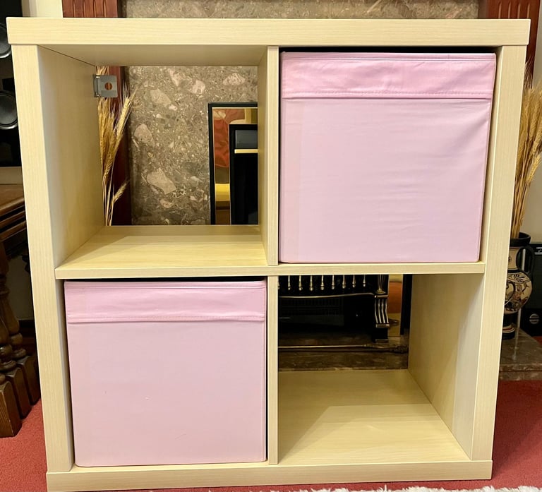 IKEA KALLAX Shelving Unit + two storage boxes