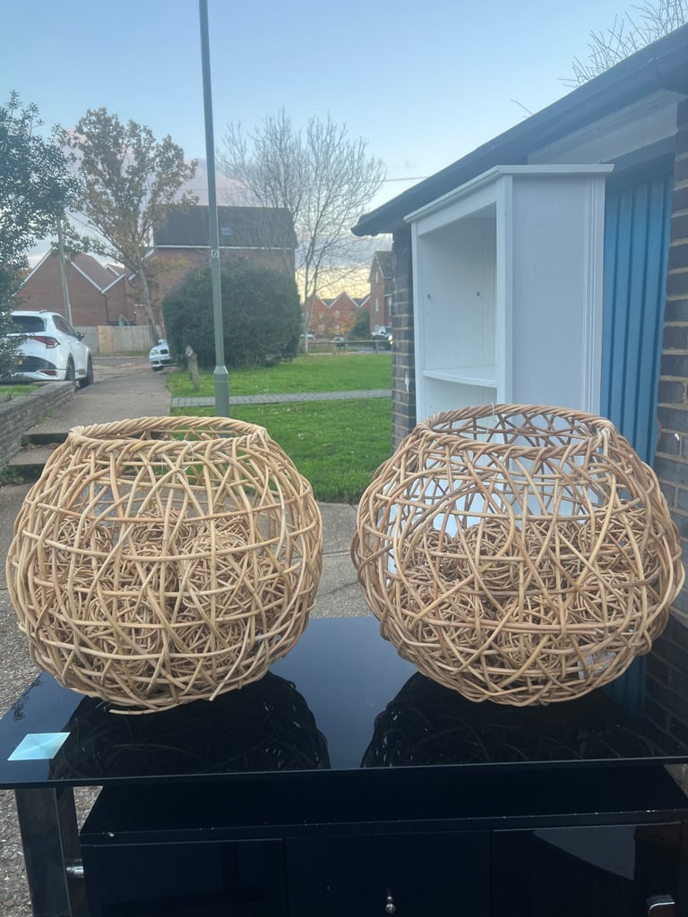 Pair of Large (50cm) Unique Rattan Balls & 18 smaller balls (9cm)