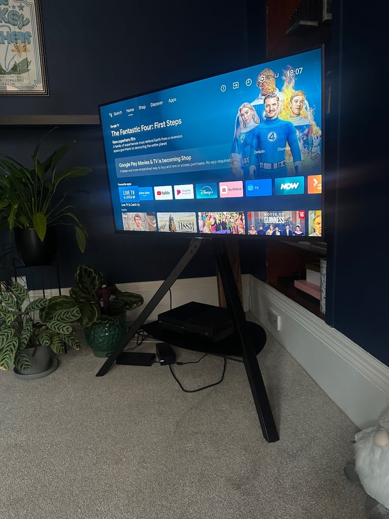 image for Sony 49” TV with tripod stand 