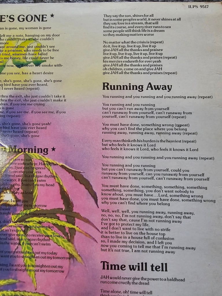 Vintage Bob Marley cover only 1978