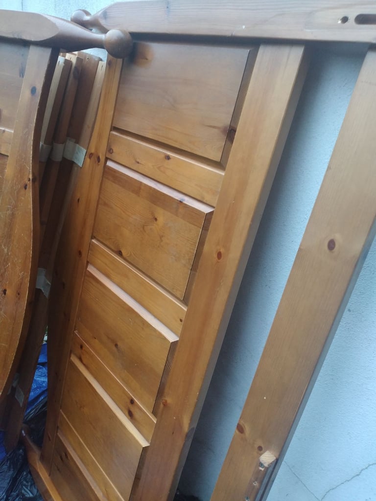 Pine double bed frame 