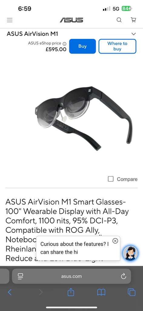 ASUS Air Vision M1 Smart Glasses