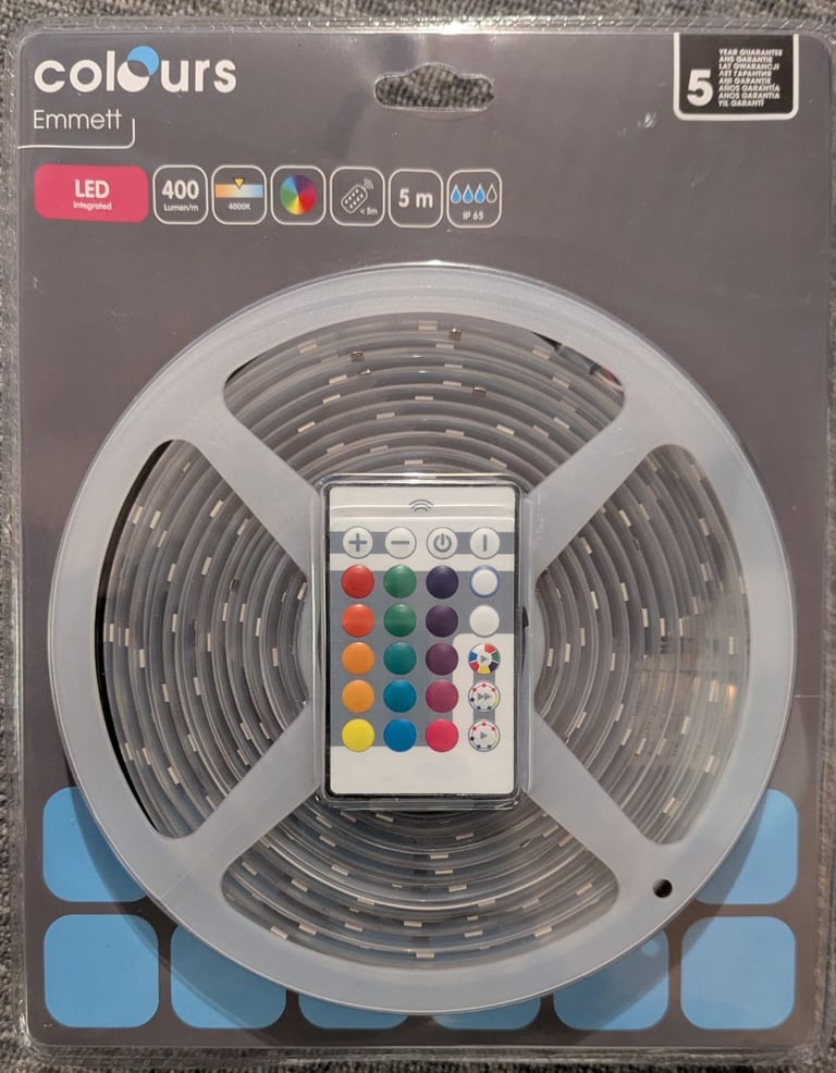 image for Colours Emmett 5m LED Multicolour Strip Light – Brighten Up Your Space! Brand New 