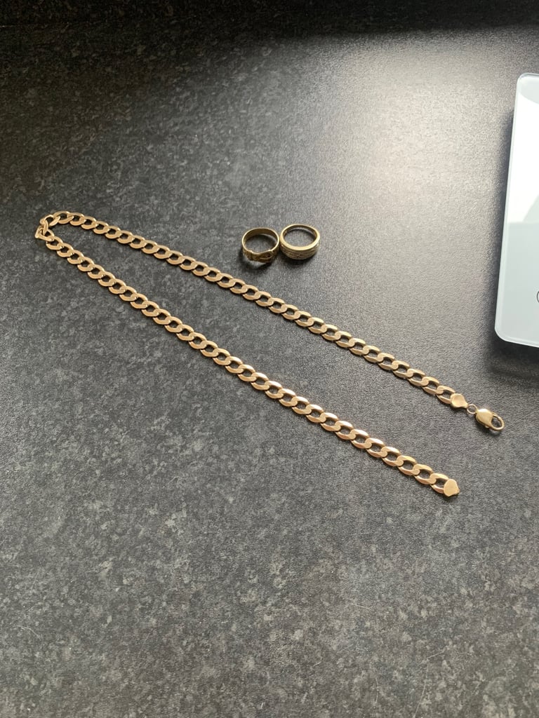 Gold chain  50grm gold rings 10grm