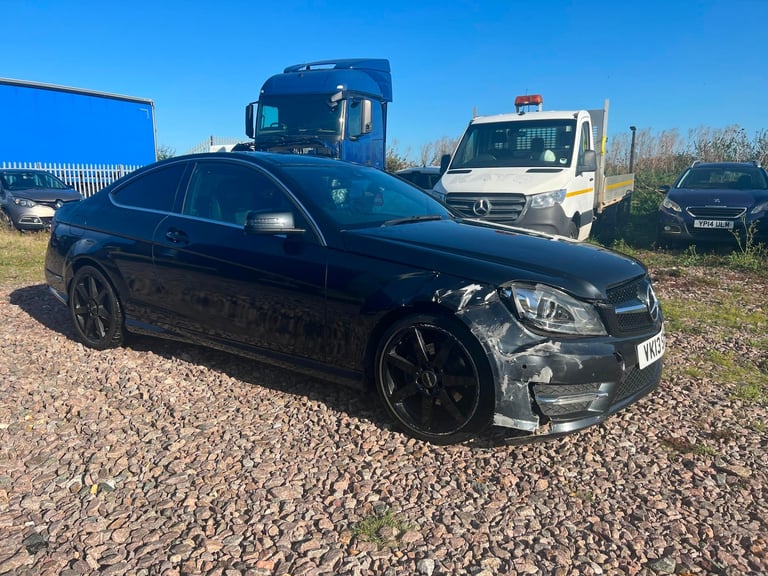 2013 MERCEDES BENZ C250 AMG SPORT COUPE AUTOMATIC SALVAGE DAMAGED REPAIR CAT S 