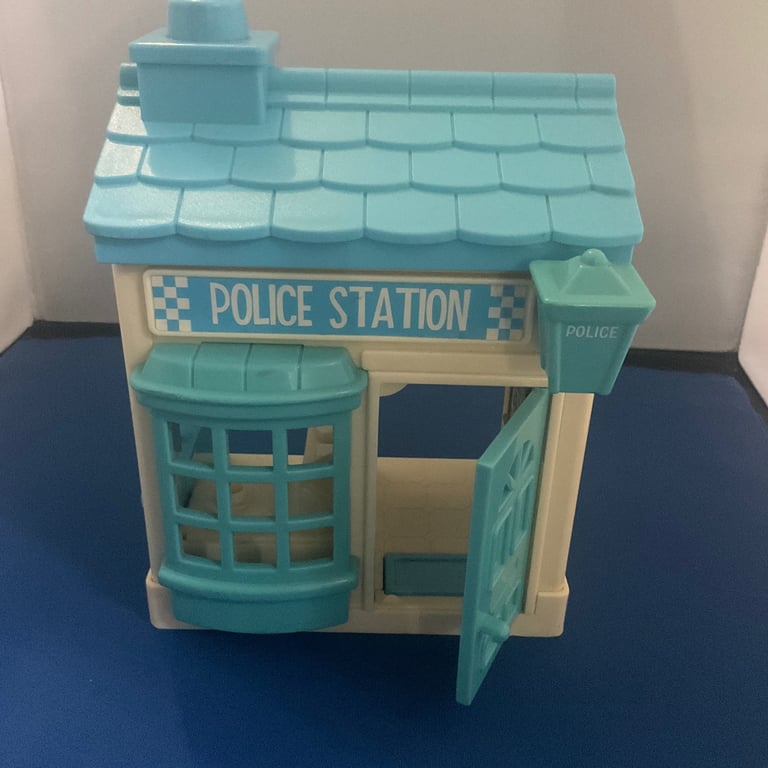 Happy Land Police station and Fire station with vehicles and figures