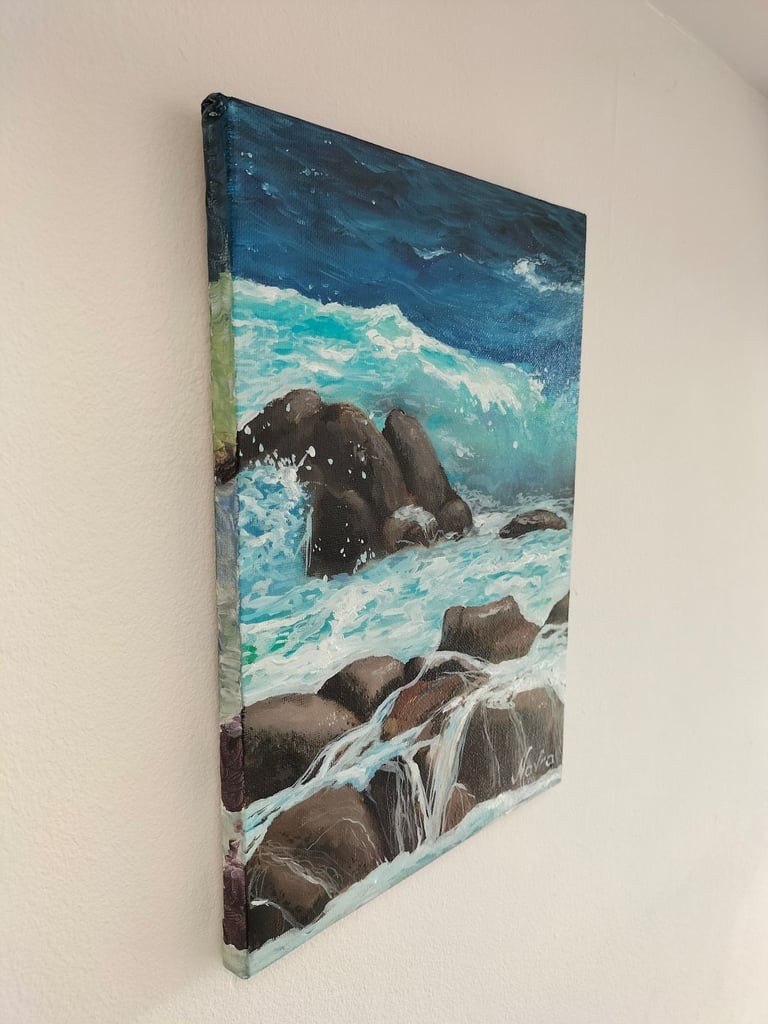 Seascape oil painting hand made completely