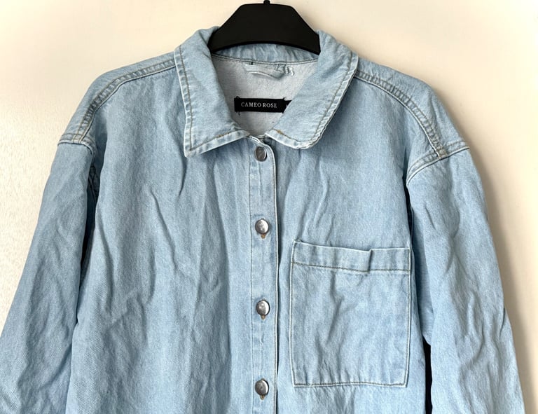 Cameo Rose oversized denim jacket, Large
