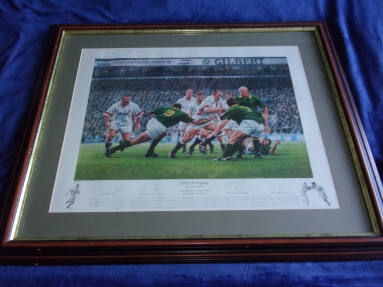 'Spirit of England' England vs. South Africa Rugby Multi-Signed Limited Edition Framed Print