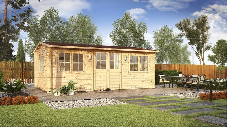 Garden room, Office, Summer house, Log cabin OSLO 6x4m