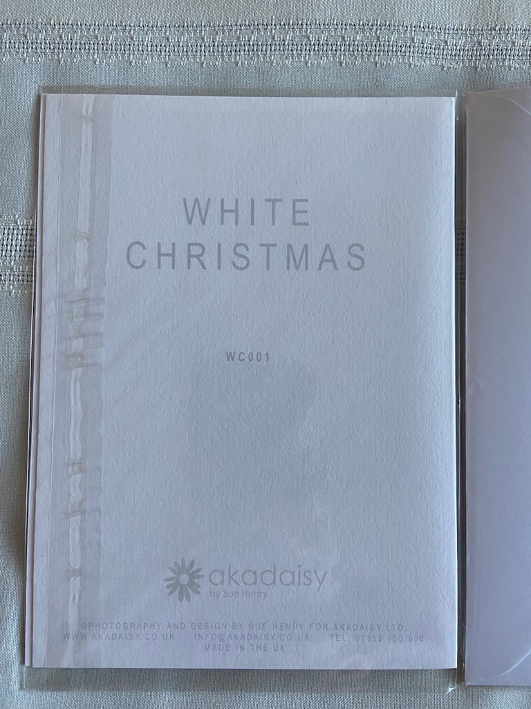 Christmas Card showing Santa’s red coat against white background