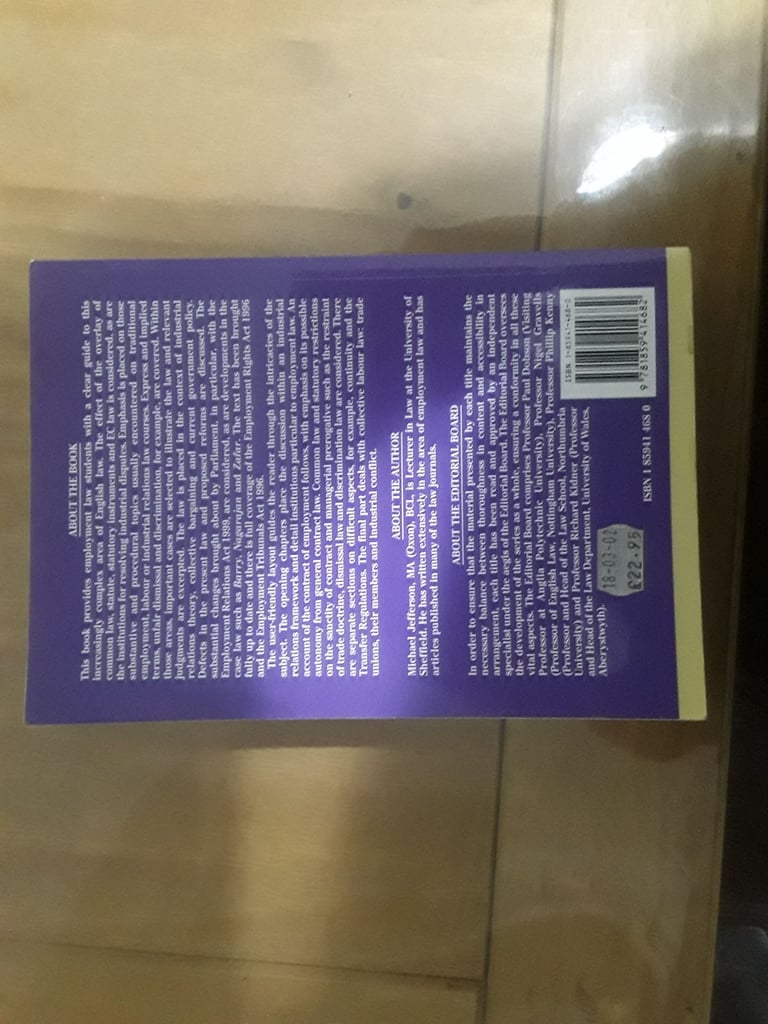 3 Books Included, Organisational Behaviour 1 Third edition, Principles of Employment  Law,  