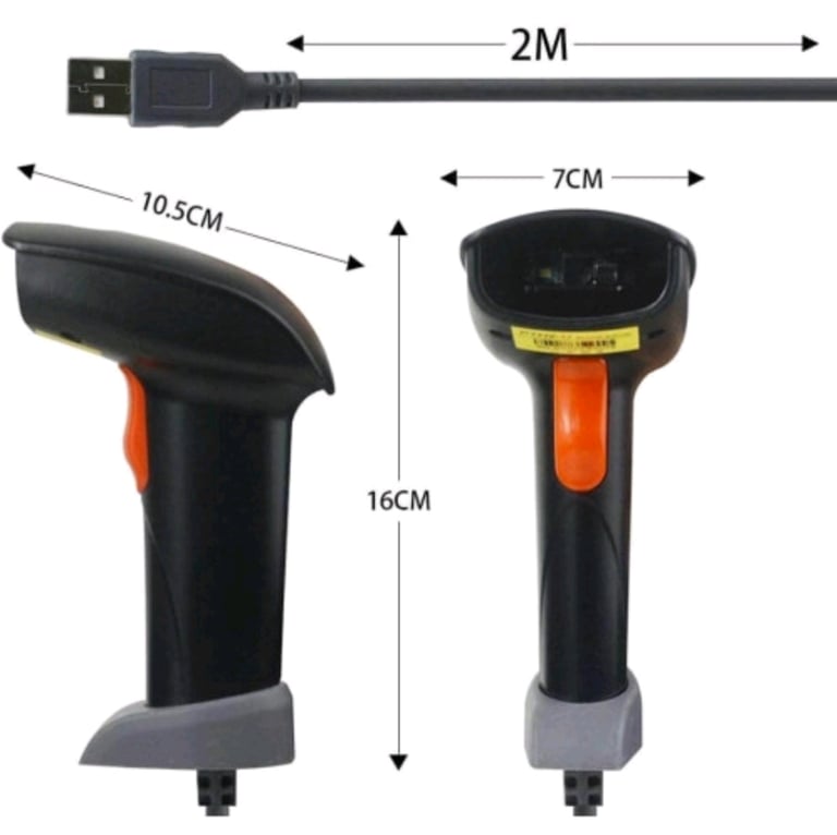 Posunitech USB Laser 2D Barcode Scanner Wired