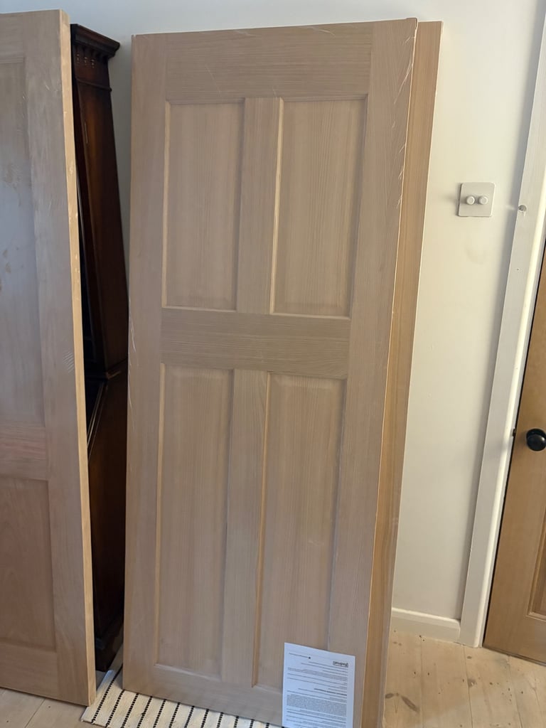 image for Victorian 4-panel internal unfinished oak fire door