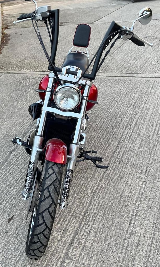 2007 07 HONDA VT 750 C2-7 SHADOW RED MINT 9k MILES CUSTOM CRUISER TALL BARS