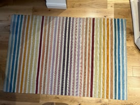 Multicoloured striped rug 180cm x 120cm