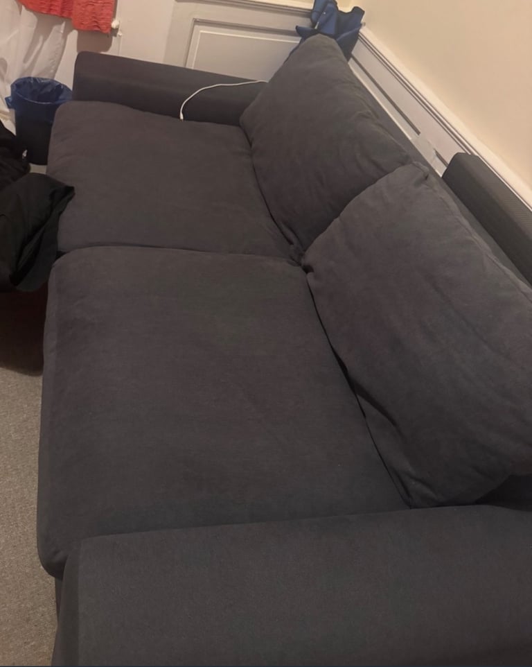 Habitat Holme 3 Seater Fabric Sofa - Charcoal