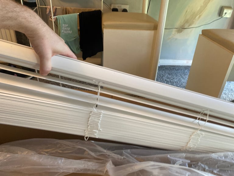 Large white venetian blind