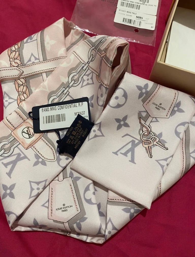 Louis Vuitton Silk Bandeau Monogram Confidential in Light Pink - SOLD
