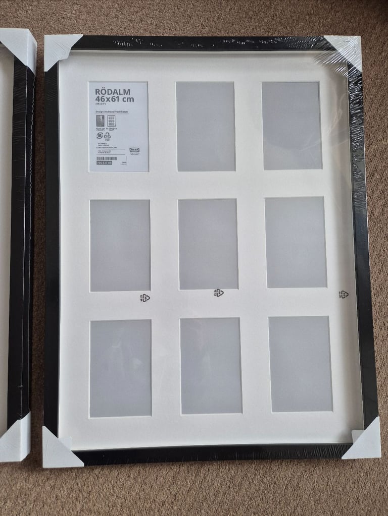 Brand new still wrapped 2 x IKEA RÖDALM Frame for 9 pictures, black, 46x61 cm