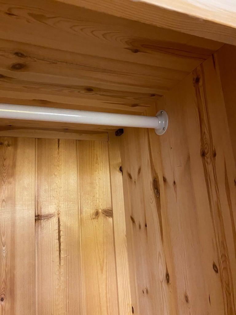 Pine whitewashed double wardrobe