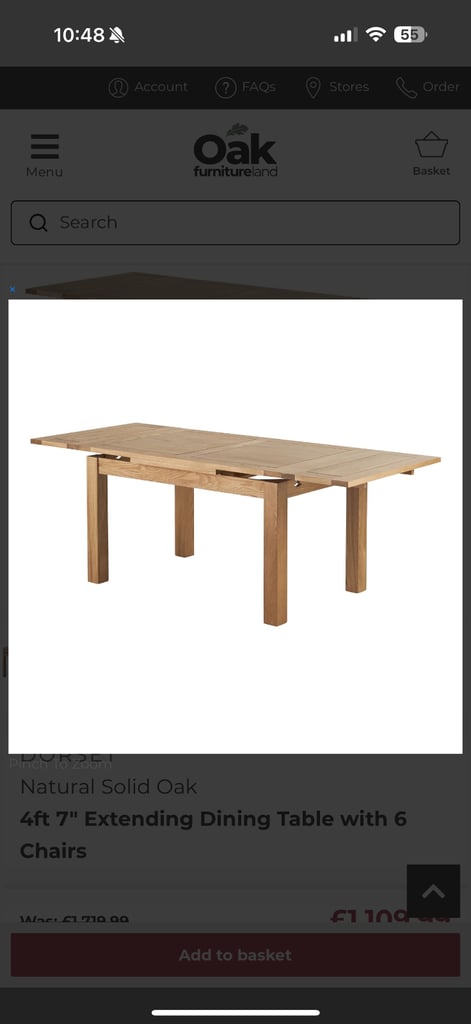 Solid Oak Extending Dining Table & Chairs 