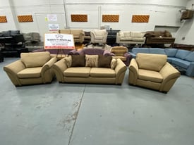 Fabric 3 seater and Two Armchairs refurbished ref: 390