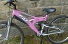 Ladies/girls Mountain bike, Trax brand full suspension bike suit a  female 5ft 6 and above approx