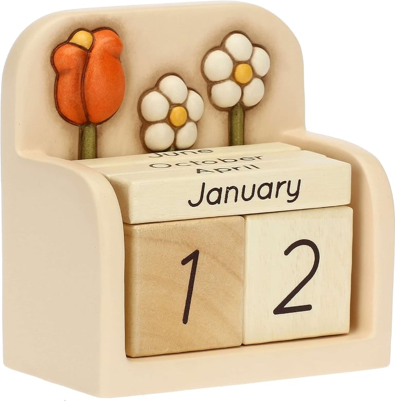 NEW - Ceramic Perpetual Table Calendar - boxed