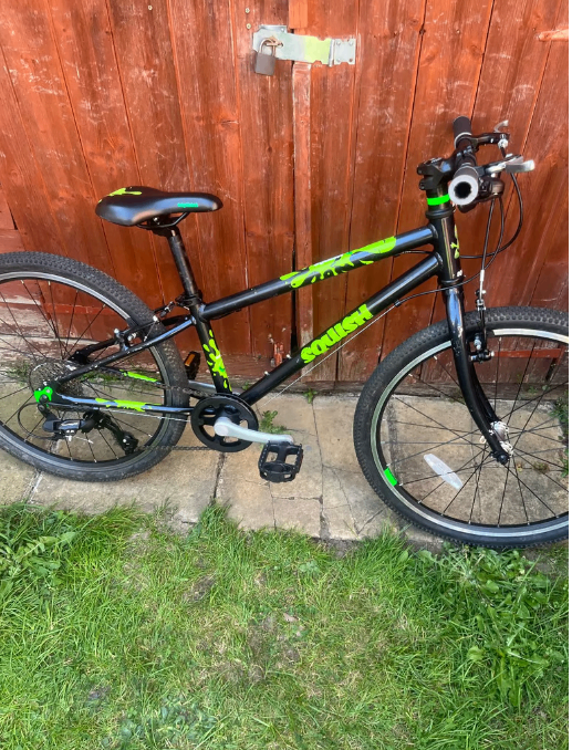 image for **Squish Black/Green Colour 24 inch Kids Bicycle Ages 8+ - Serviced with New Parts**