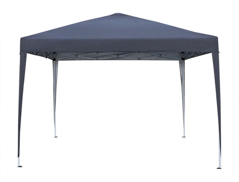 New 3x3 Waterproof Grey Pop Up Garden Gazebo Marquee Awning Tent With Four Sides 